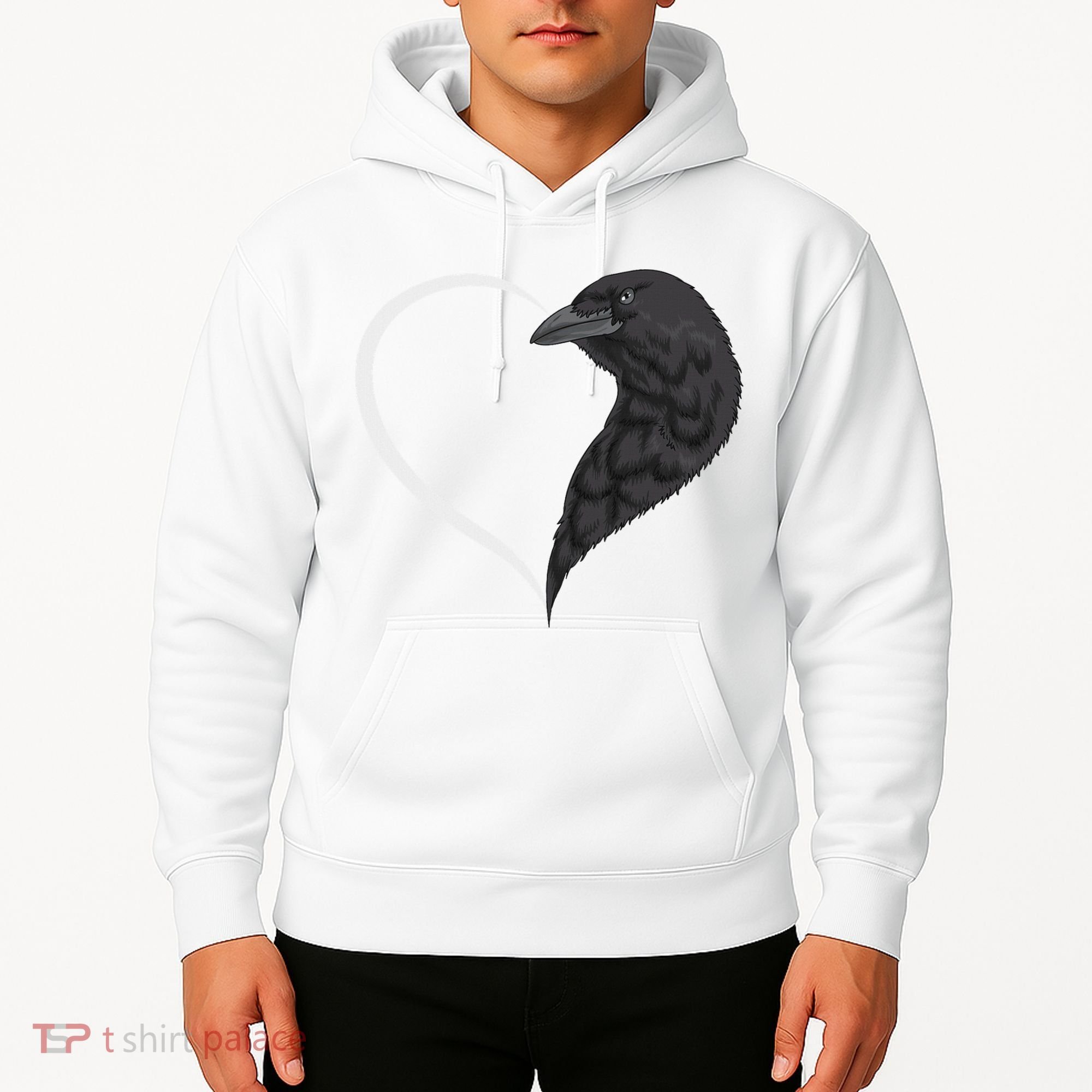 Crow S For Women Heart Cute Crow Hoodie