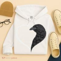 Crow S For Women Heart Cute Crow Hoodie thumb 4