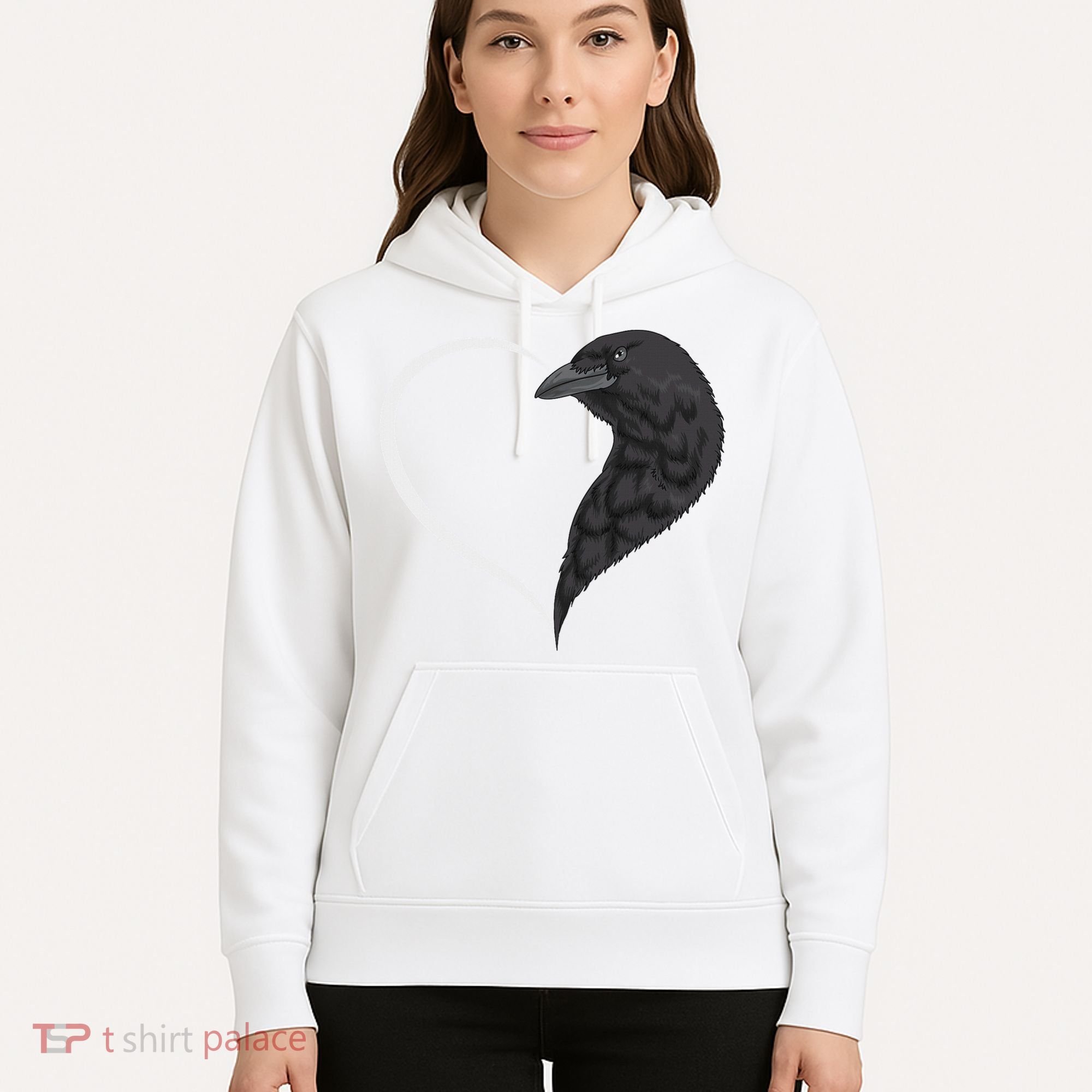 Crow S For Women Heart Cute Crow Hoodie