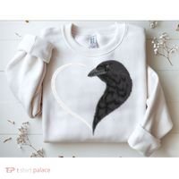 Crow S For Women Heart Cute Crow Sweatshirt thumb 2