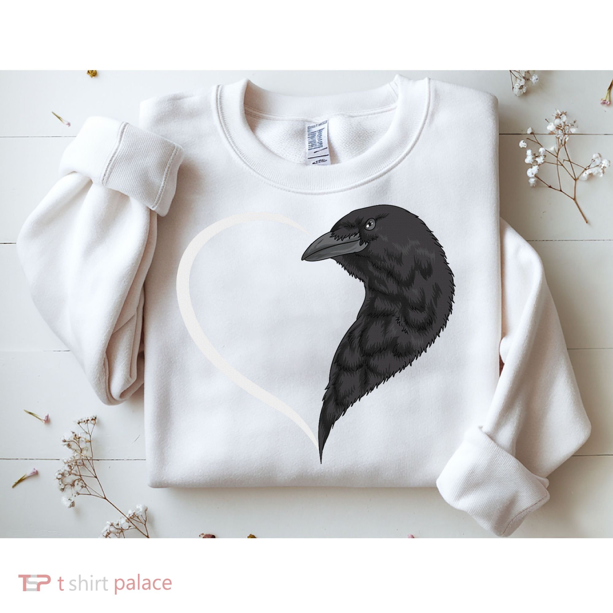 Crow S For Women Heart Cute Crow Sweatshirt