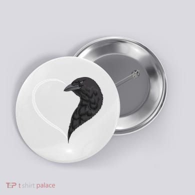 Crow S For Women Heart Cute Crow Button