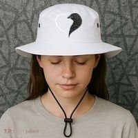 Crow S For Women Heart Cute Crow Bucket Hat thumb 3