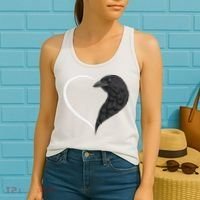 Crow S For Women Heart Cute Crow Women's Tank Top thumb 2