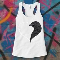 Crow S For Women Heart Cute Crow Women's Tank Top thumb 3