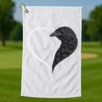 Crow S For Women Heart Cute Crow Golf Towel thumb 1