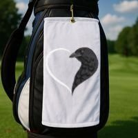 Crow S For Women Heart Cute Crow Golf Towel thumb 2
