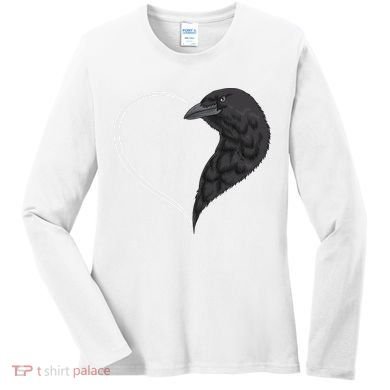 Crow S For Women Heart Cute Crow Women's Long Sleeve Shirt