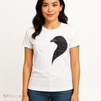 Crow S For Women Heart Cute Crow Women's T-Shirt thumb 4