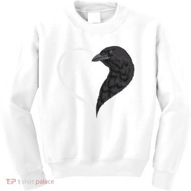 Crow S For Women Heart Cute Crow Kids Sweatshirt