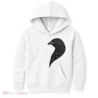 Crow S For Women Heart Cute Crow Kids Hoodie thumb 0