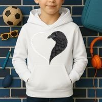 Crow S For Women Heart Cute Crow Kids Hoodie thumb 2