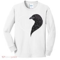 Crow S For Women Heart Cute Crow Kids Long Sleeve Shirt thumb 0