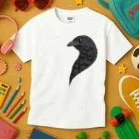 Crow S For Women Heart Cute Crow Kids T-Shirt thumb 3