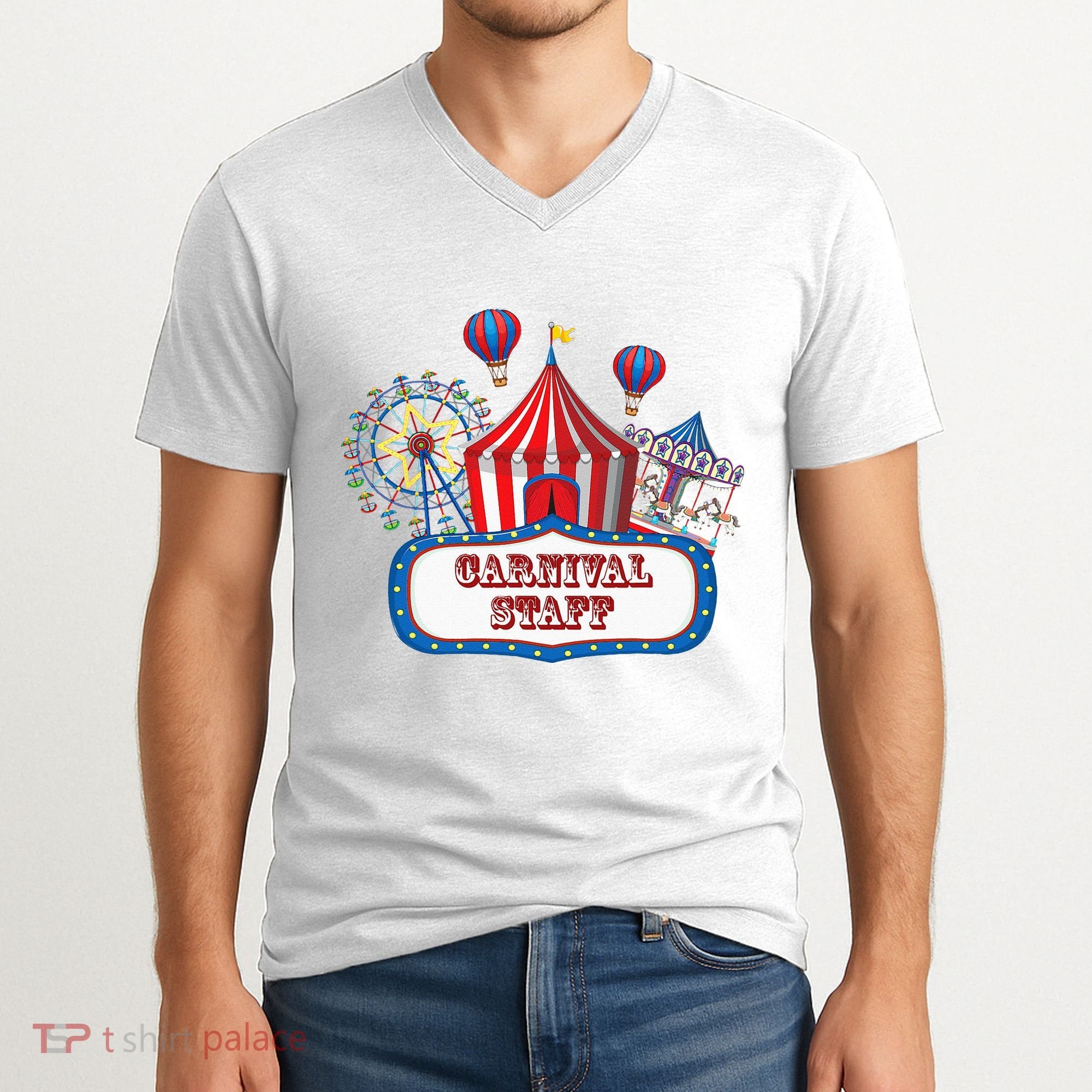 Carnival Staff For Circus Event Staff & Ringmaster Lover V-Neck T-Shirt