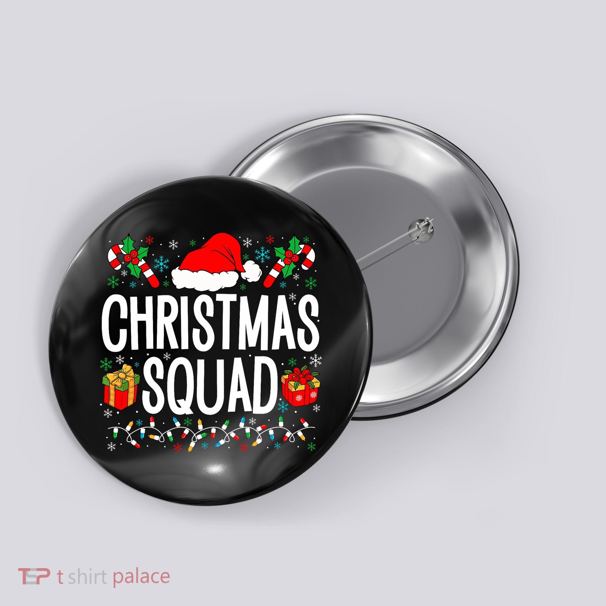 Christmas Squad Family Group Matching Christmas Pajama Party Button