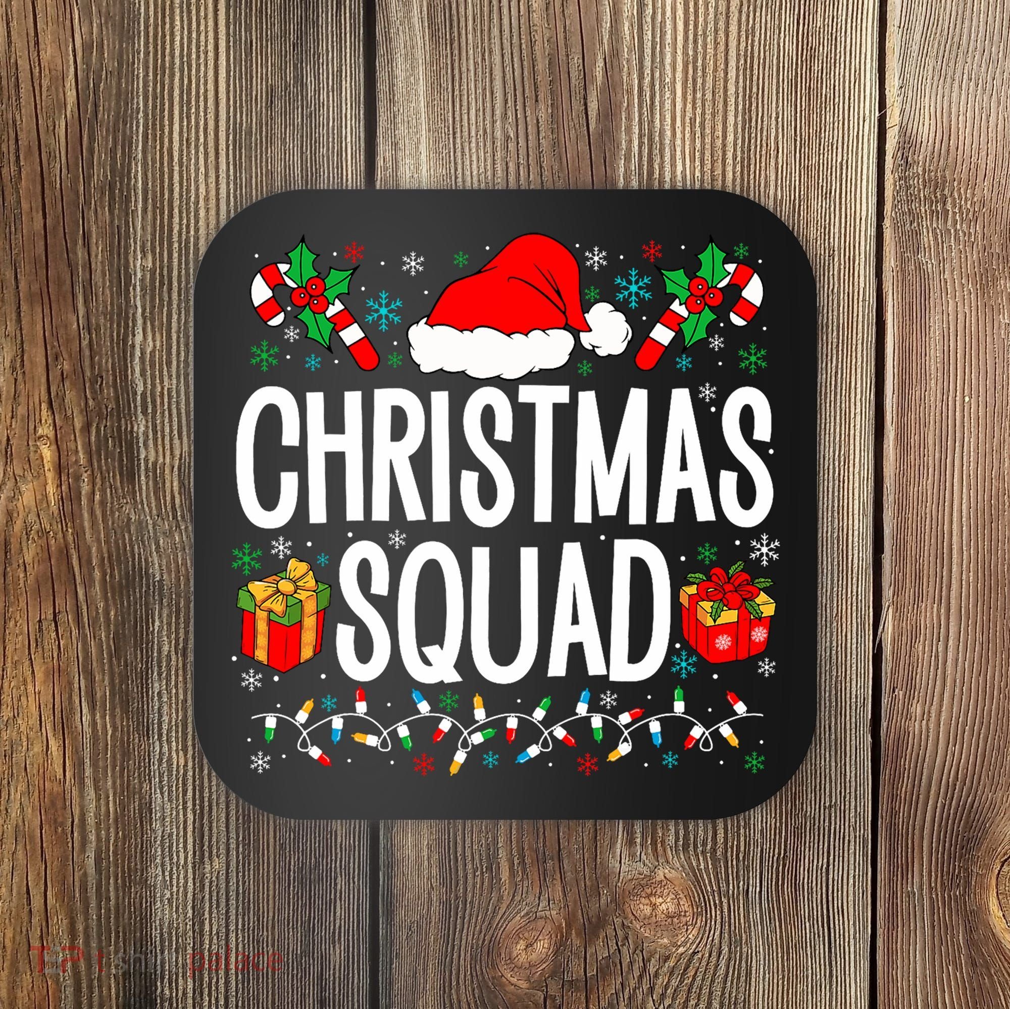 Christmas Squad Family Group Matching Christmas Pajama Party Coaster