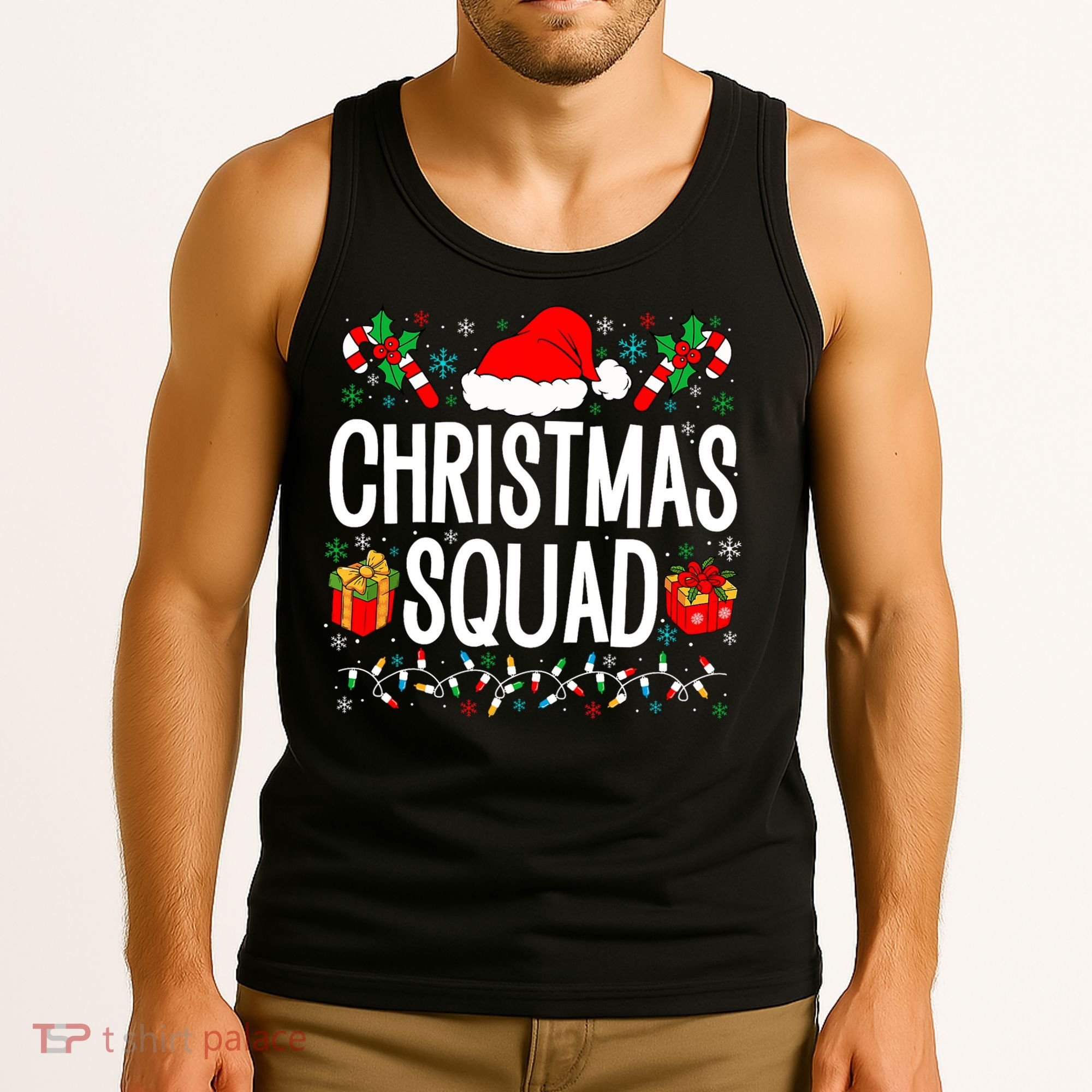 Christmas Squad Family Group Matching Christmas Pajama Party Tank Top