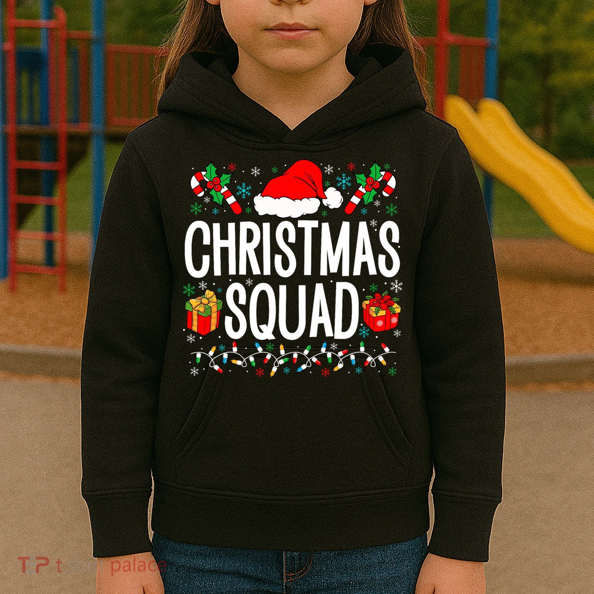 Christmas Squad Family Group Matching Christmas Pajama Party Kids Hoodie