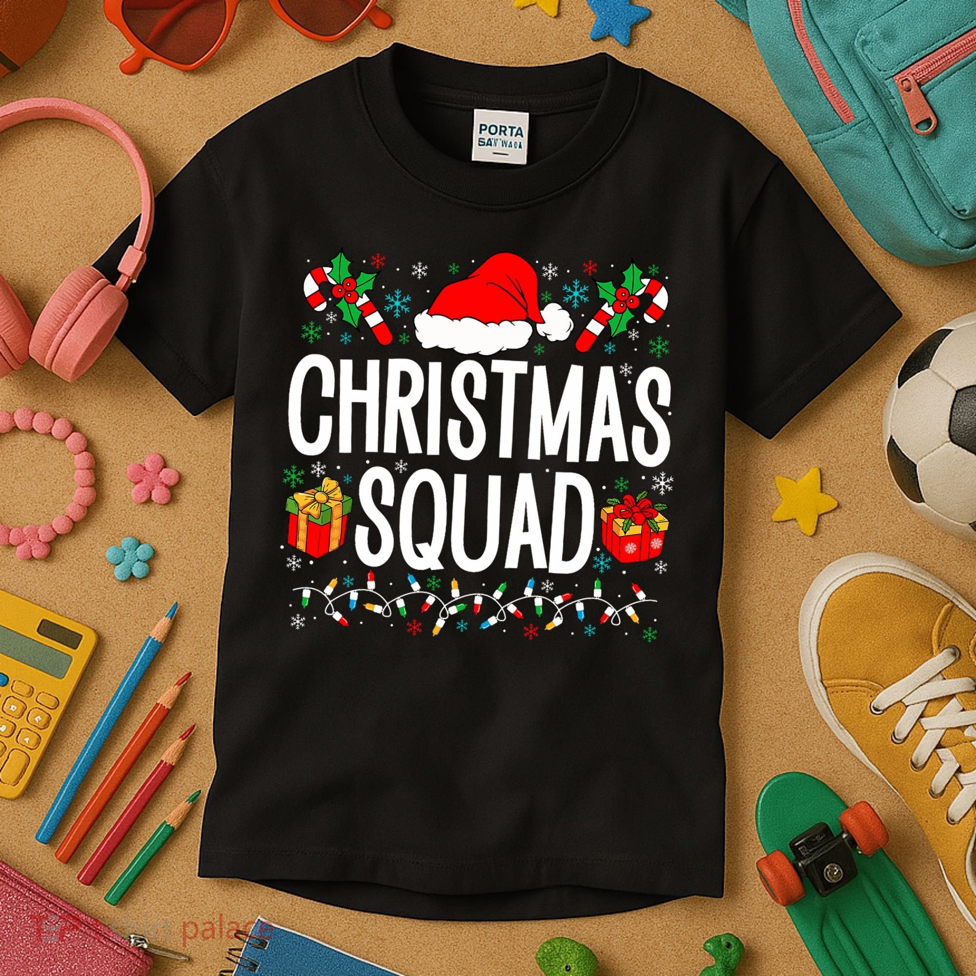 Christmas Squad Family Group Matching Christmas Pajama Party Kids T-Shirt