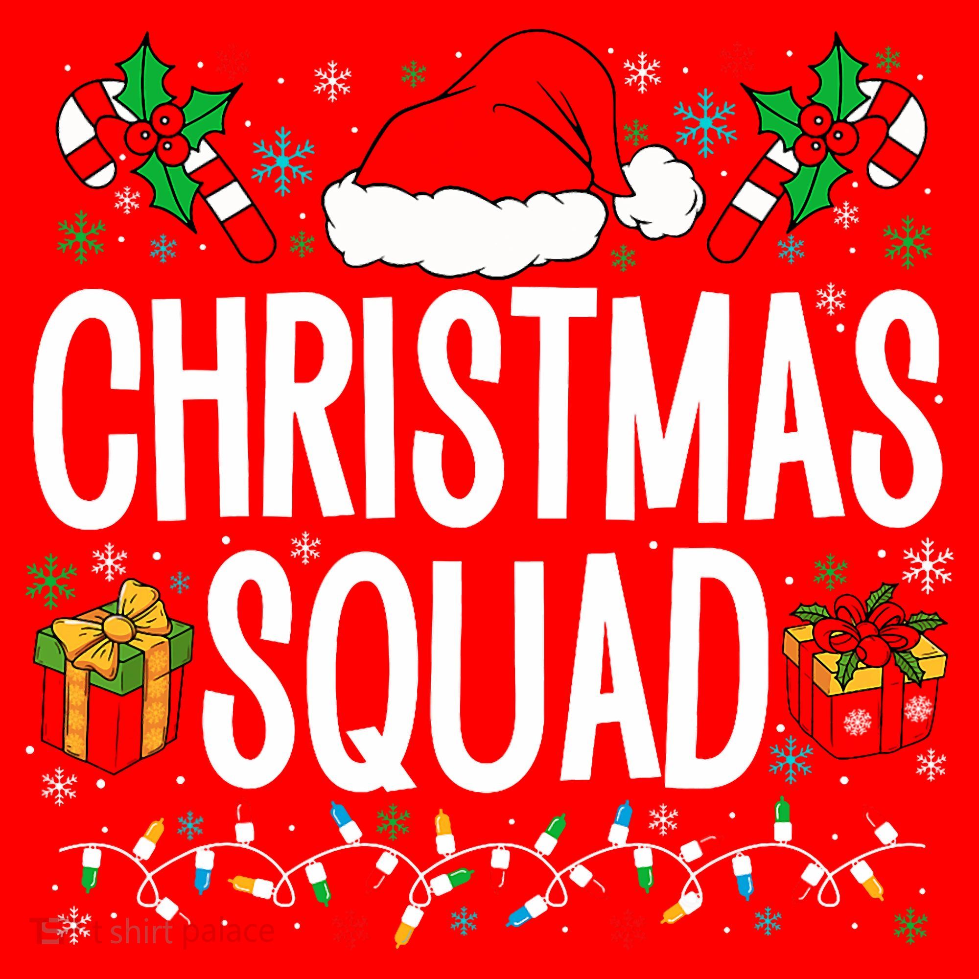 Christmas Squad Family Group Matching Christmas Pajama Party Santa Hat