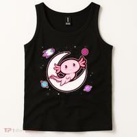 Cute Space Galaxy Axolotl Tank Top thumb 2
