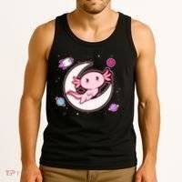 Cute Space Galaxy Axolotl Tank Top thumb 3