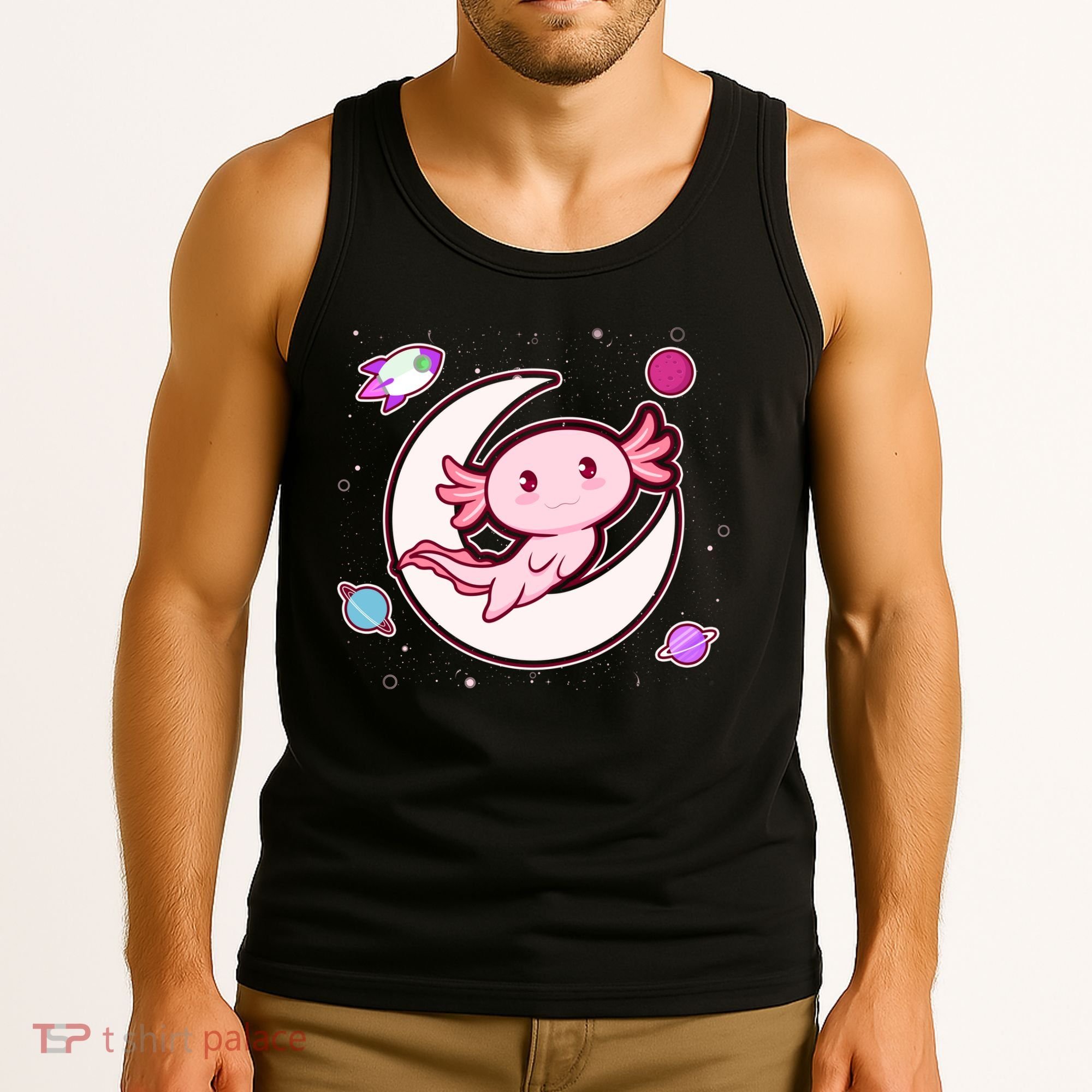Cute Space Galaxy Axolotl Tank Top