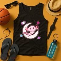 Cute Space Galaxy Axolotl Tank Top thumb 4