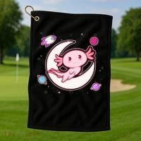 Cute Space Galaxy Axolotl Golf Towel thumb 1