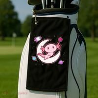 Cute Space Galaxy Axolotl Golf Towel thumb 2