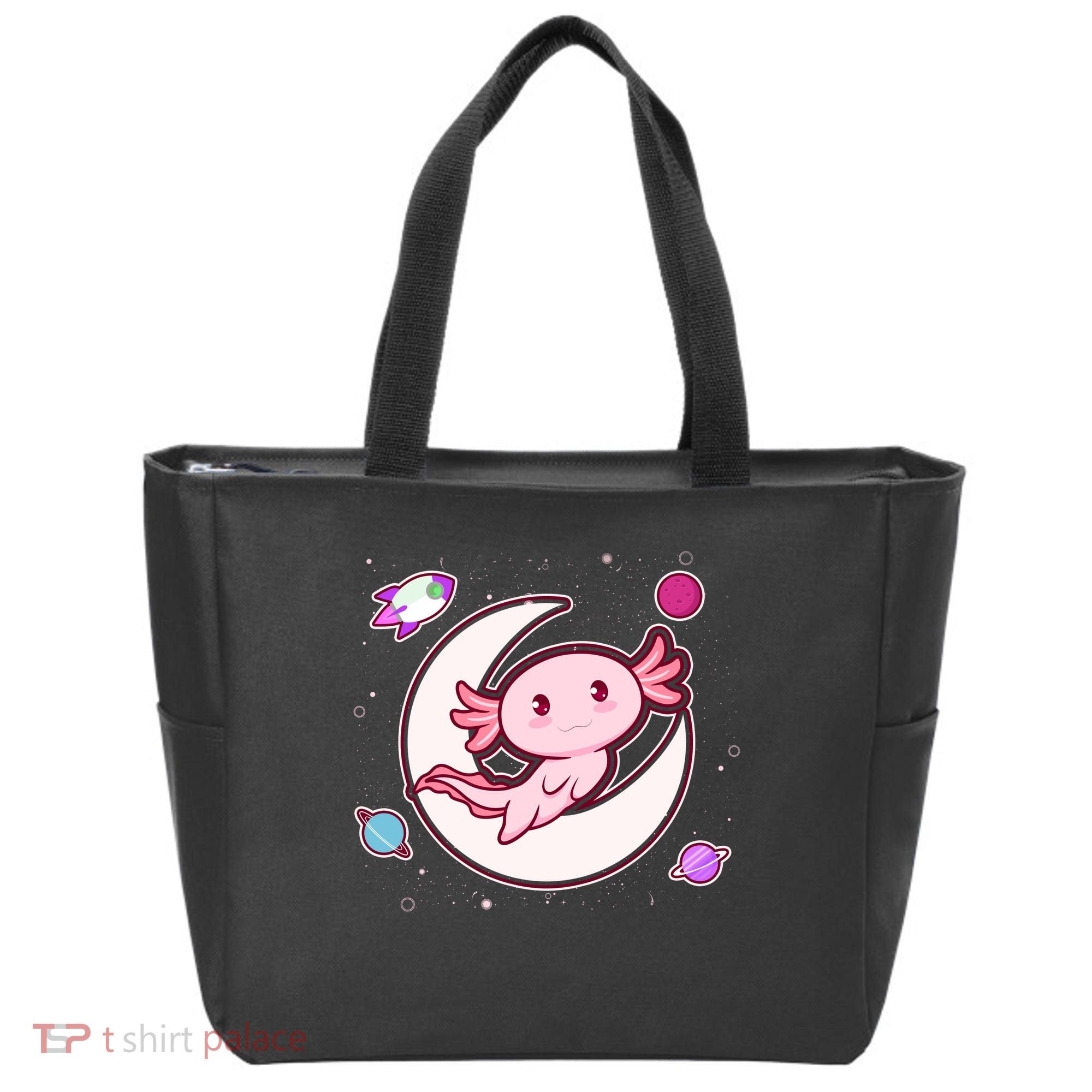 Cute Space Galaxy Axolotl Tote Bag