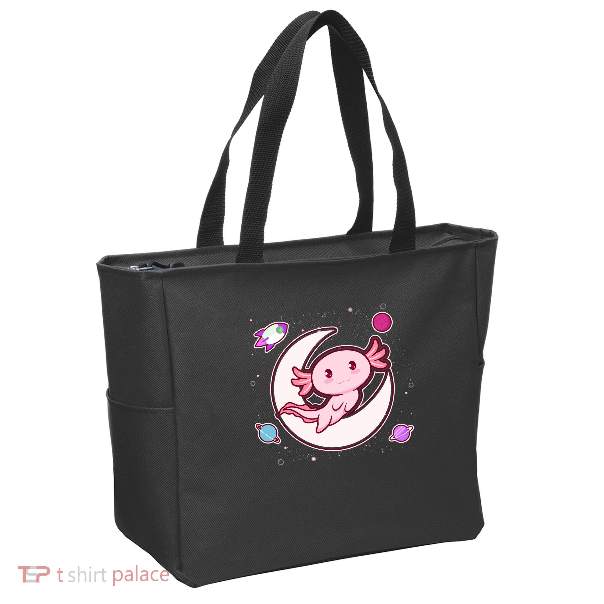 Cute Space Galaxy Axolotl Tote Bag