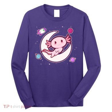 Cute Space Galaxy Axolotl Long Sleeve Shirt