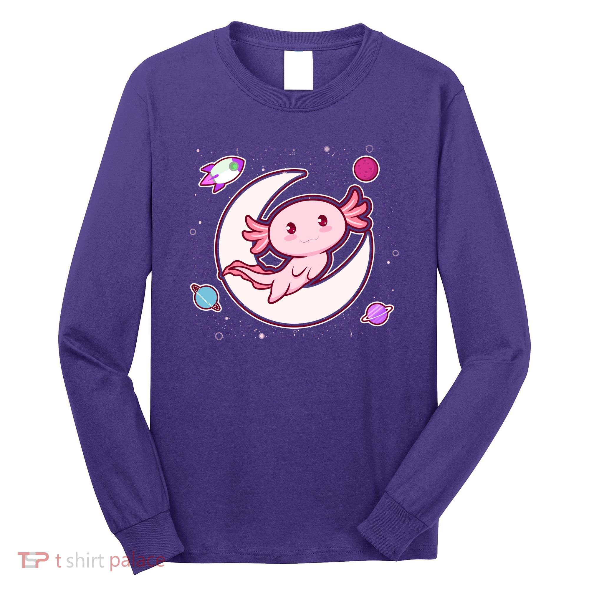 Cute Space Galaxy Axolotl Long Sleeve Shirt