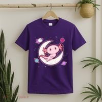 Cute Space Galaxy Axolotl T-Shirt thumb 2