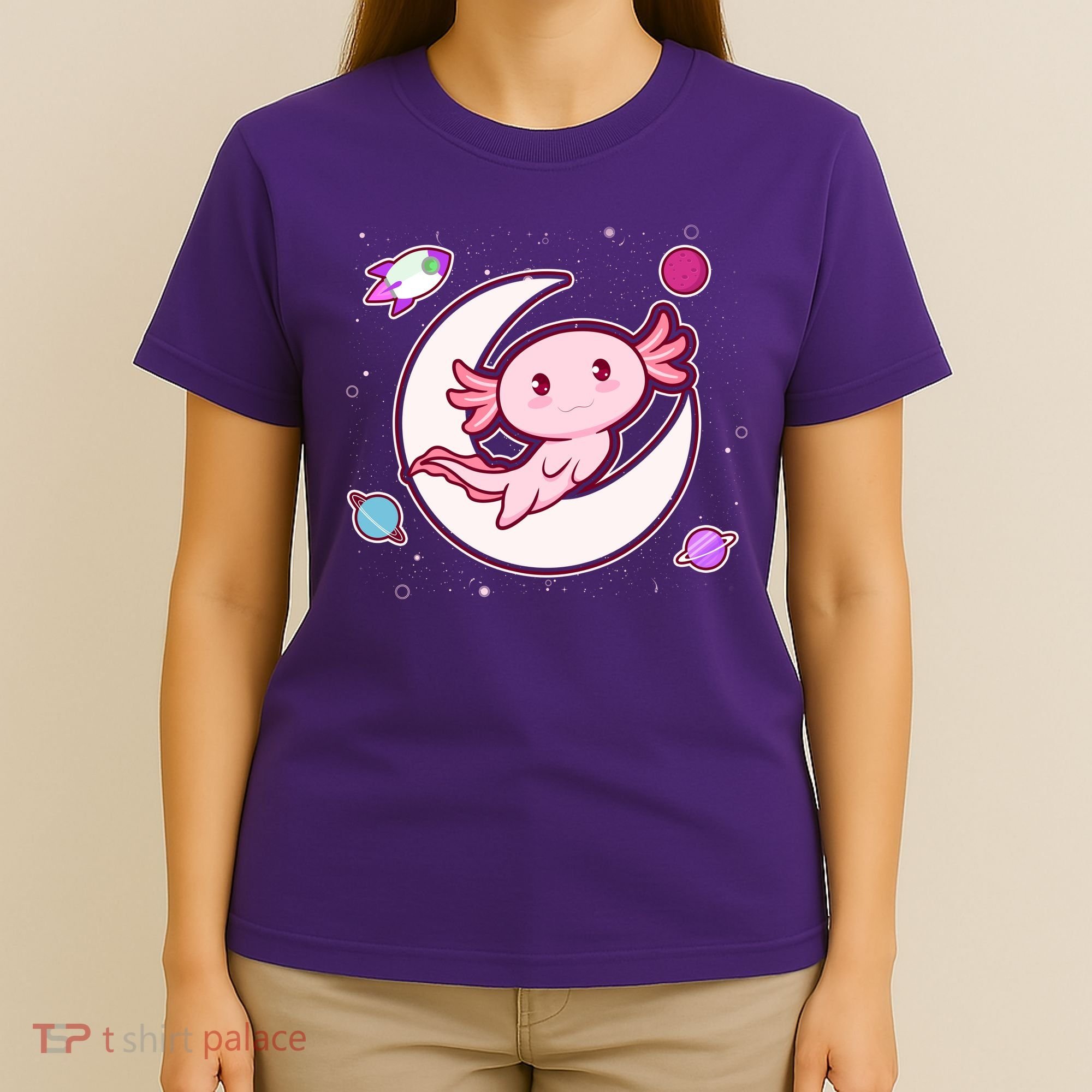 Cute Space Galaxy Axolotl T-Shirt