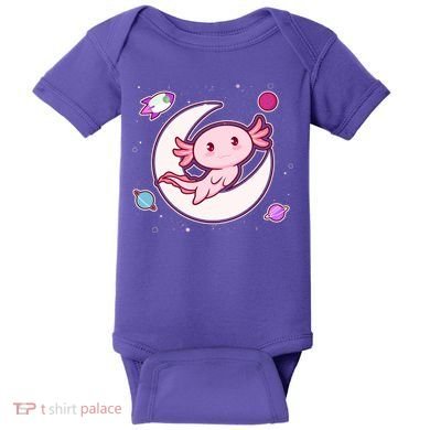 Cute Space Galaxy Axolotl Baby Bodysuit