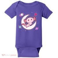 Cute Space Galaxy Axolotl Baby Bodysuit thumb 0