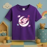 Cute Space Galaxy Axolotl Toddler T-Shirt thumb 3