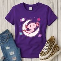 Cute Space Galaxy Axolotl Women's T-Shirt thumb 3