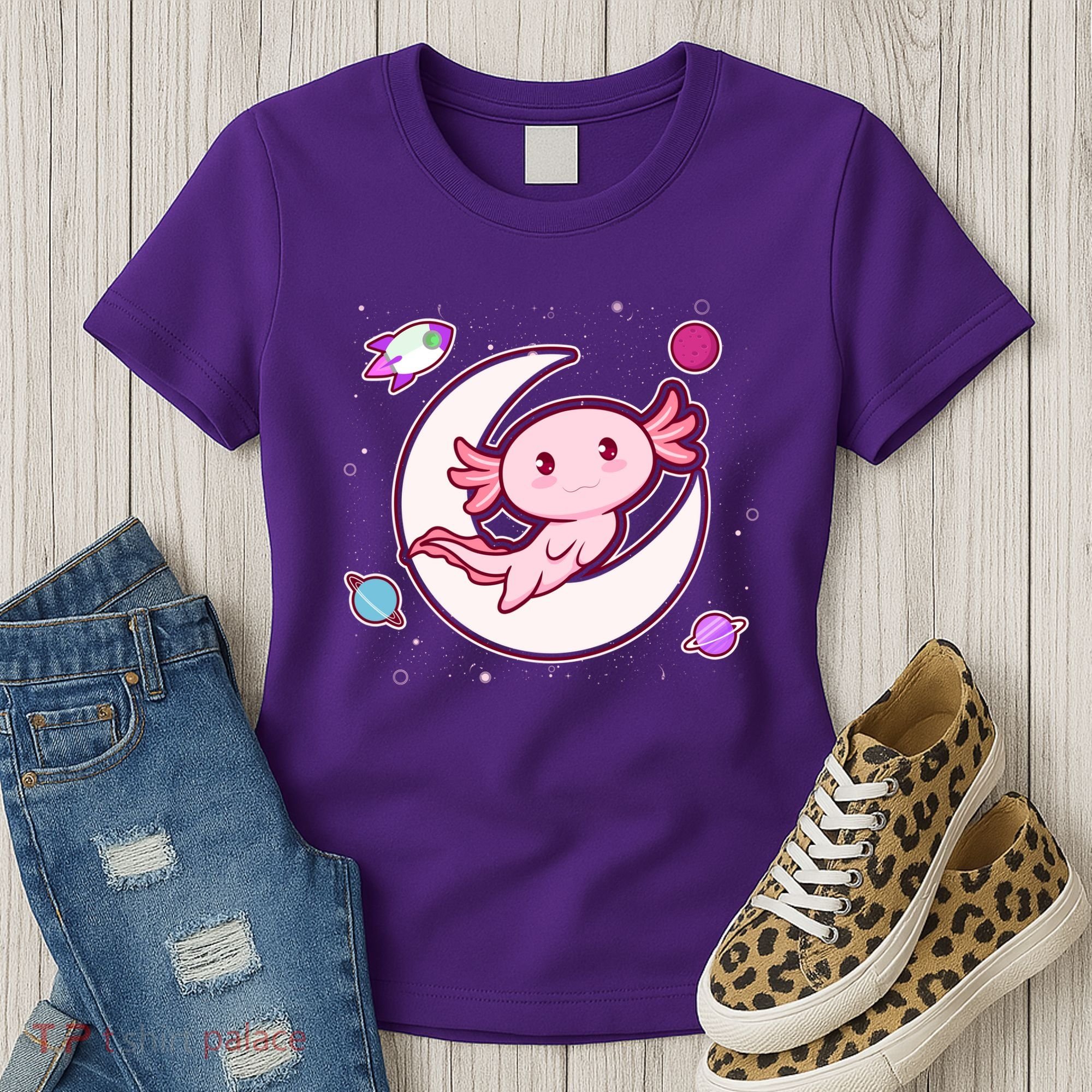 Cute Space Galaxy Axolotl Women's T-Shirt