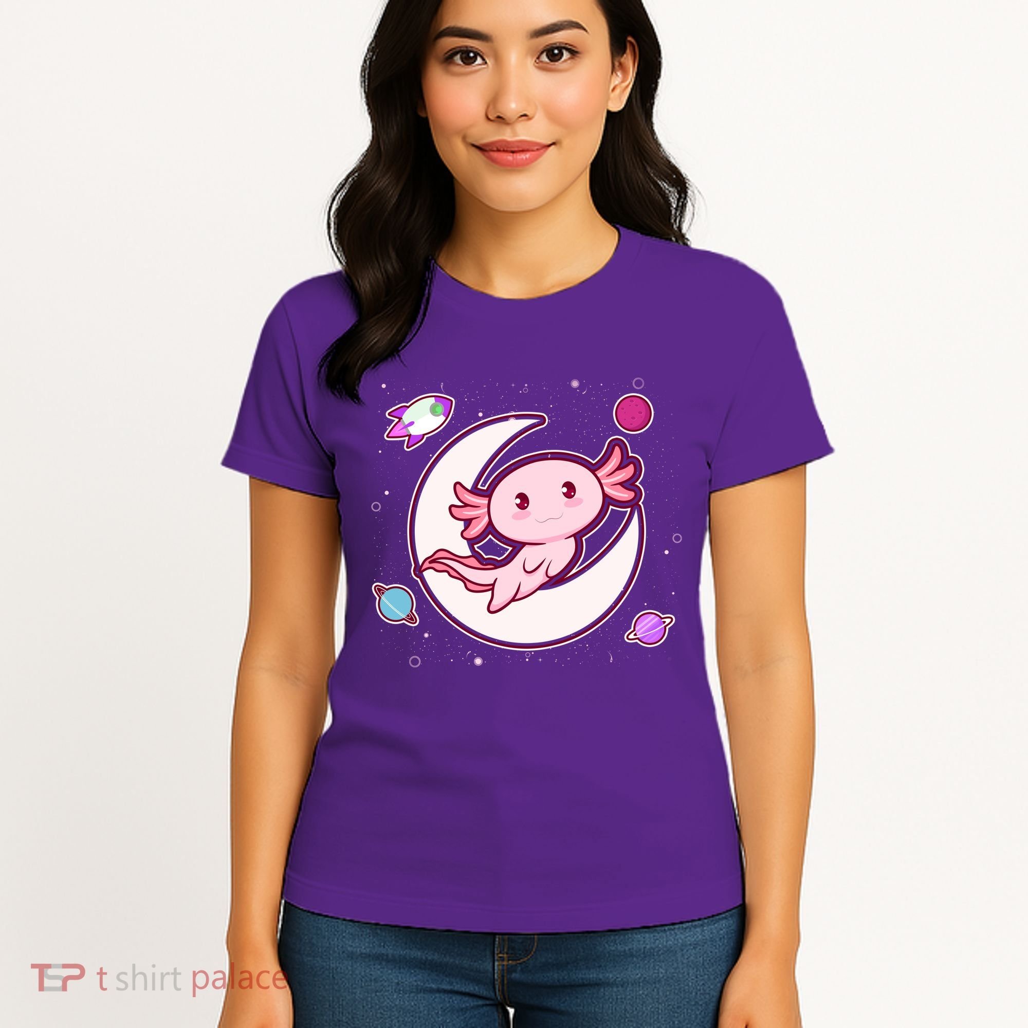 Cute Space Galaxy Axolotl Women's T-Shirt