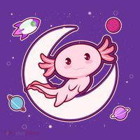 Cute Space Galaxy Axolotl Women's T-Shirt thumb 6