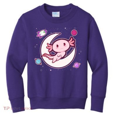 Cute Space Galaxy Axolotl Kids Sweatshirt