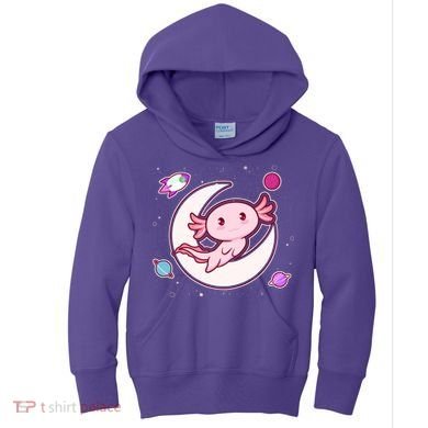 Cute Space Galaxy Axolotl Kids Hoodie