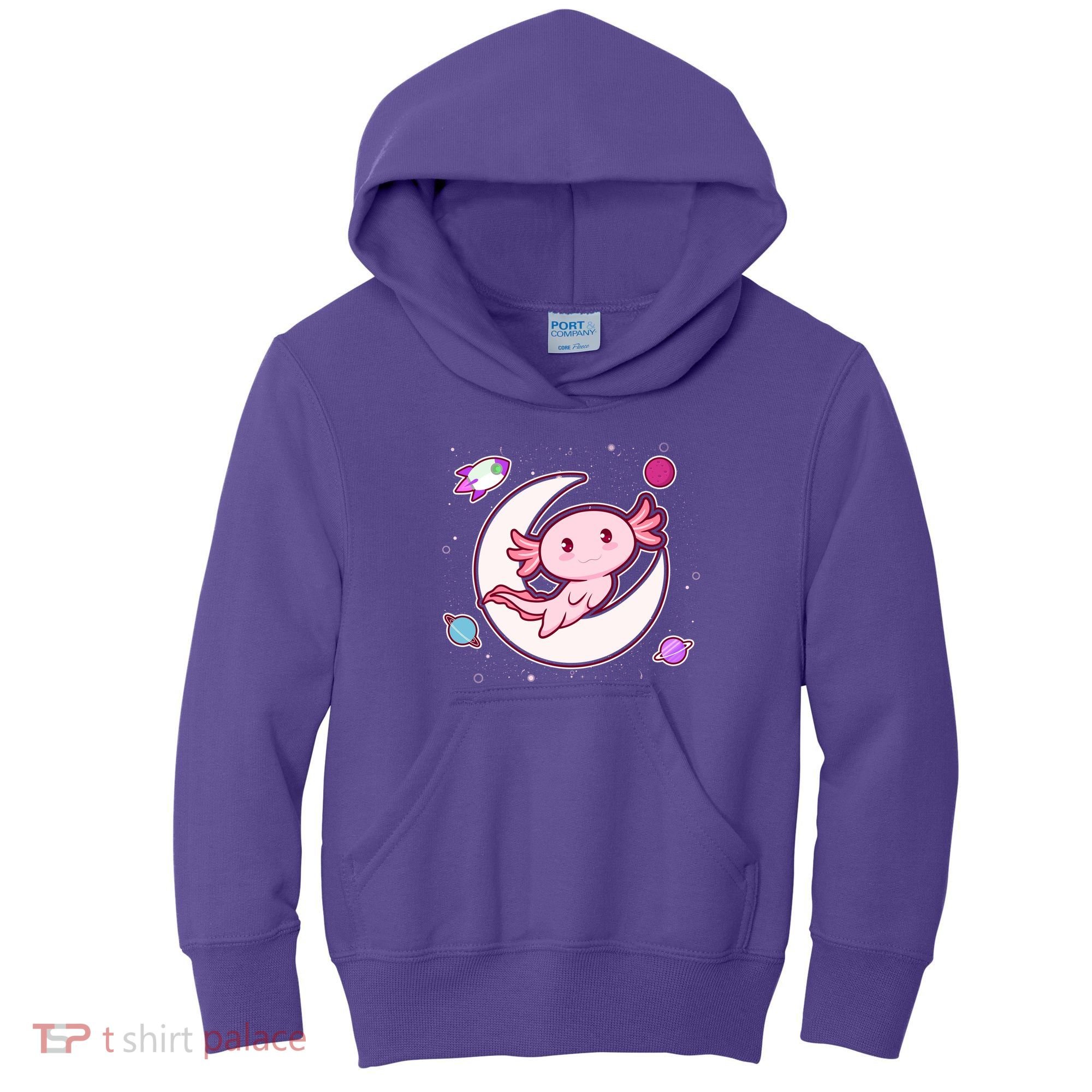 Cute Space Galaxy Axolotl Kids Hoodie