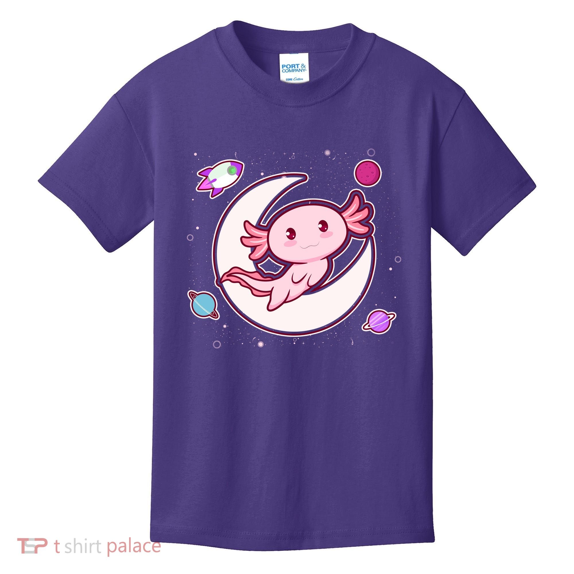 Cute Space Galaxy Axolotl Kids T-Shirt