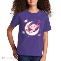 Cute Space Galaxy Axolotl Kids T-Shirt thumb 2