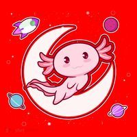 Cute Space Galaxy Axolotl Santa Hat thumb 1